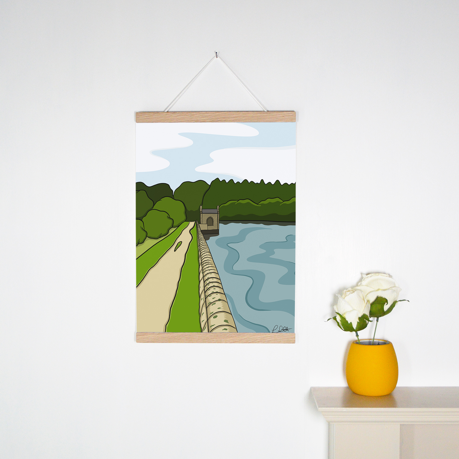 Oak Straight Magnetic Print Hangers - suitable for A4 and A3 prints