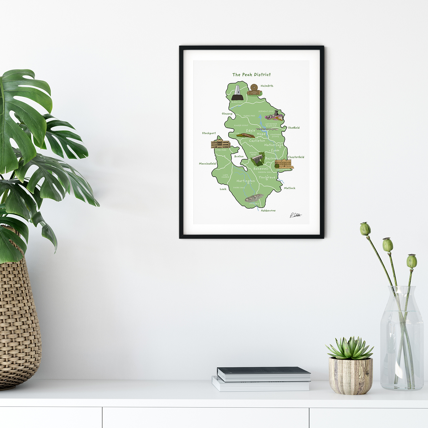 Peak District Map Print