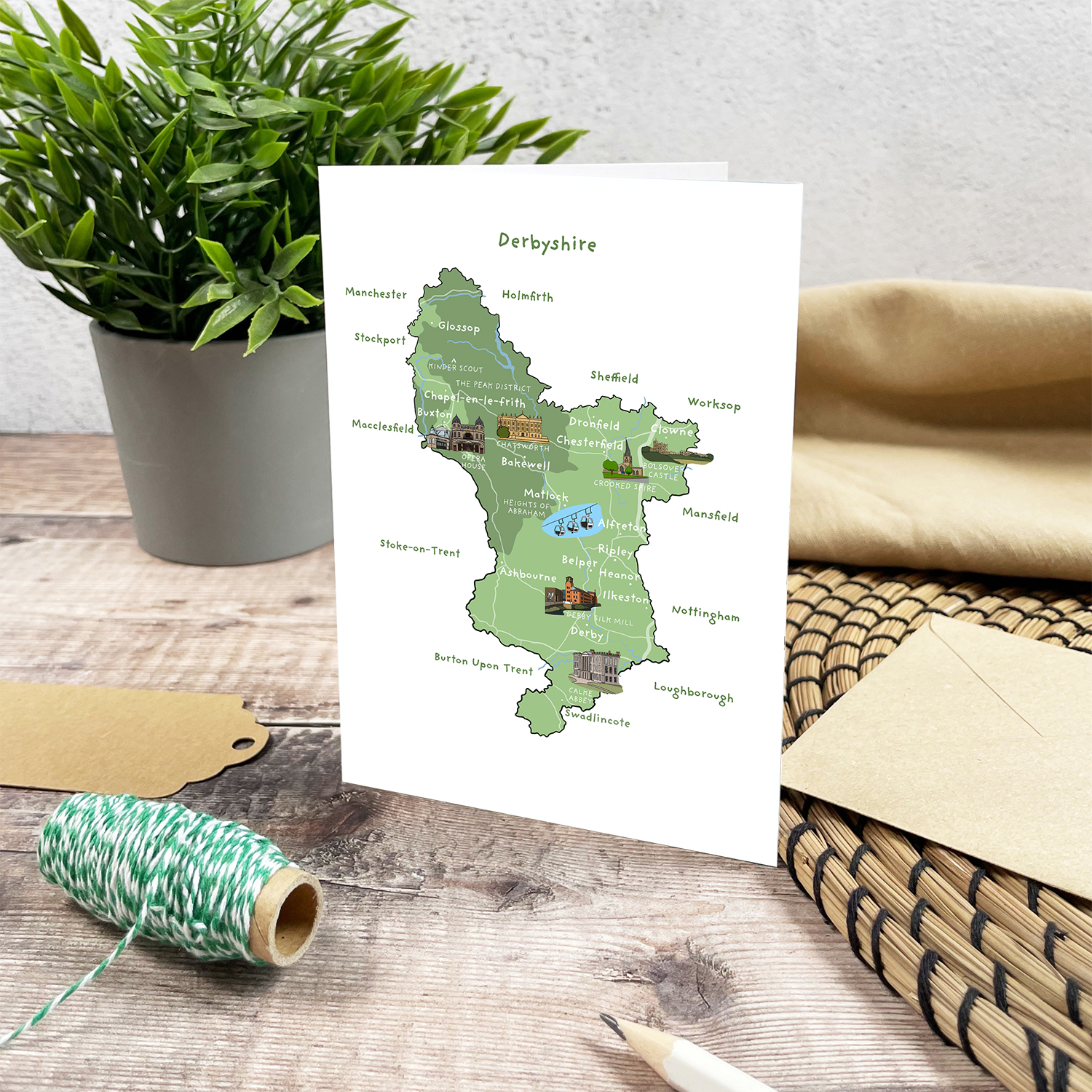 Derbyshire Map Card - Image 2