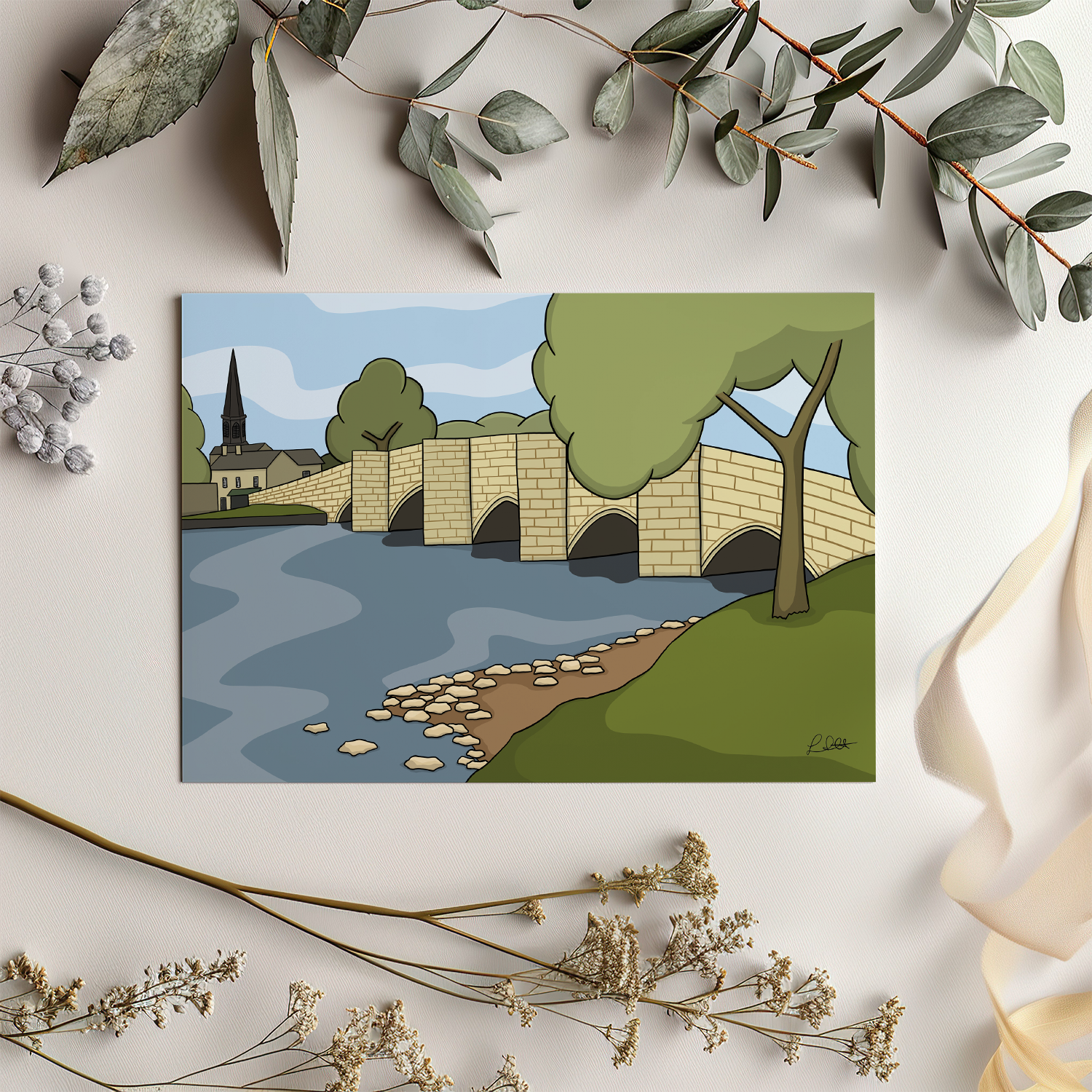 Bakewell Bridge Print - Image 2