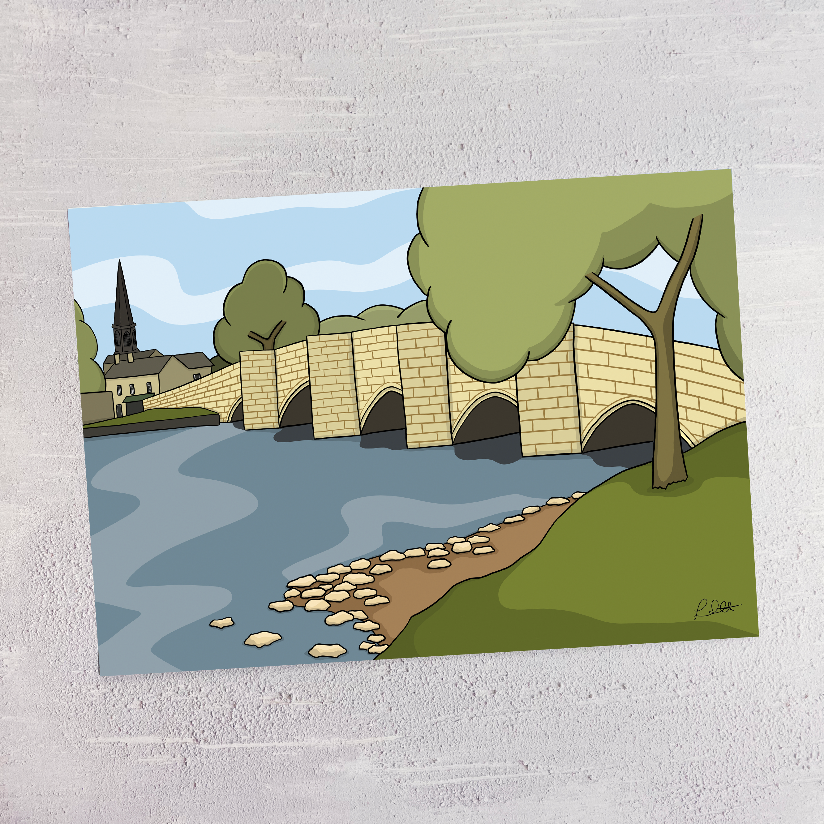Bakewell Bridge Print - Image 3