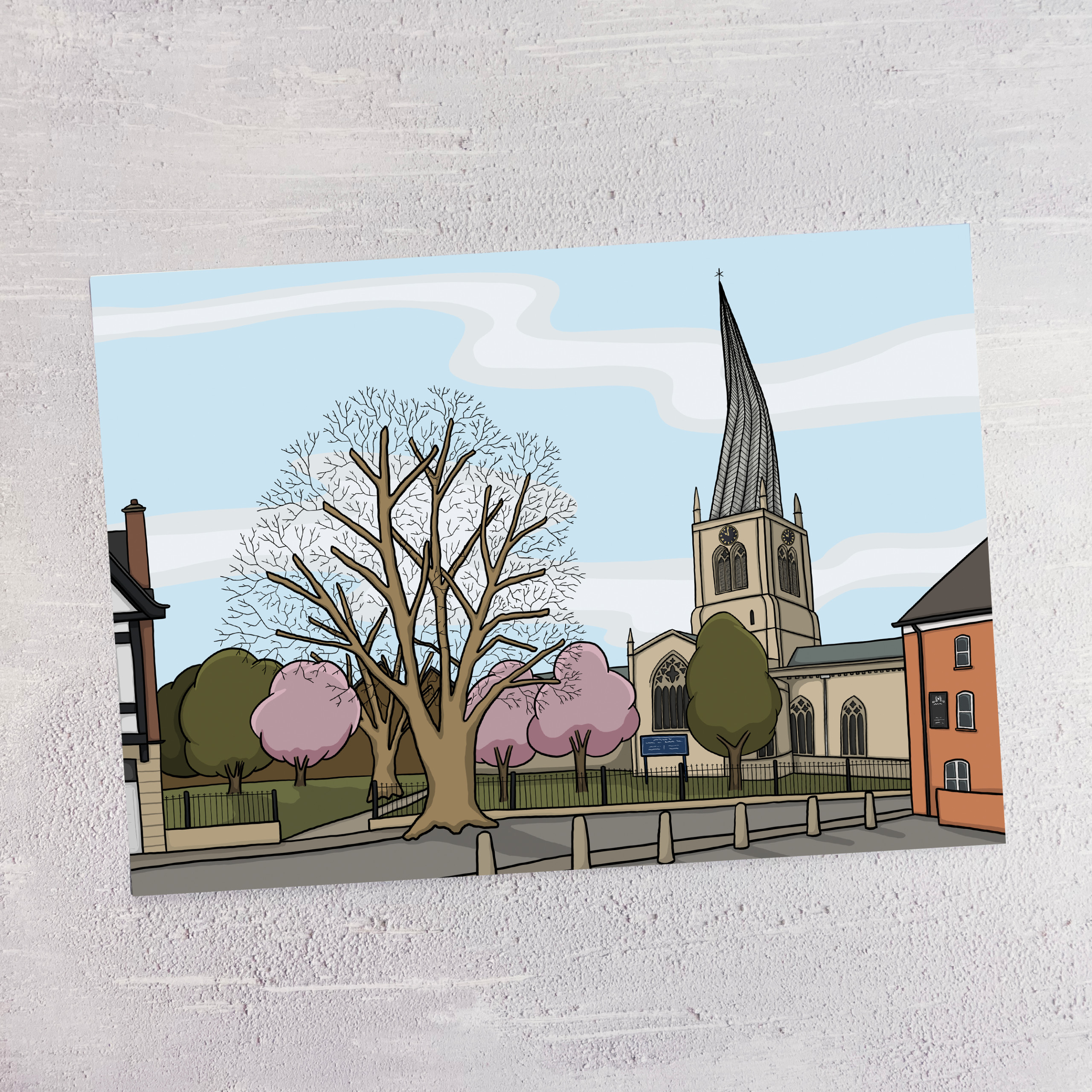 The Crooked Spire in Spring Print - Image 2